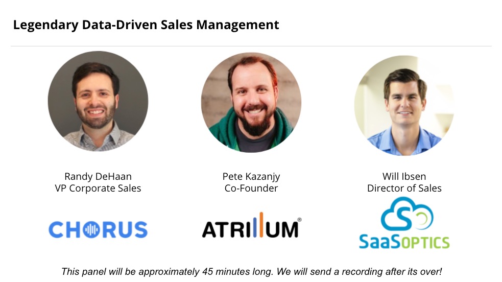 Check out the Video Legendary DataDriven Sales Management